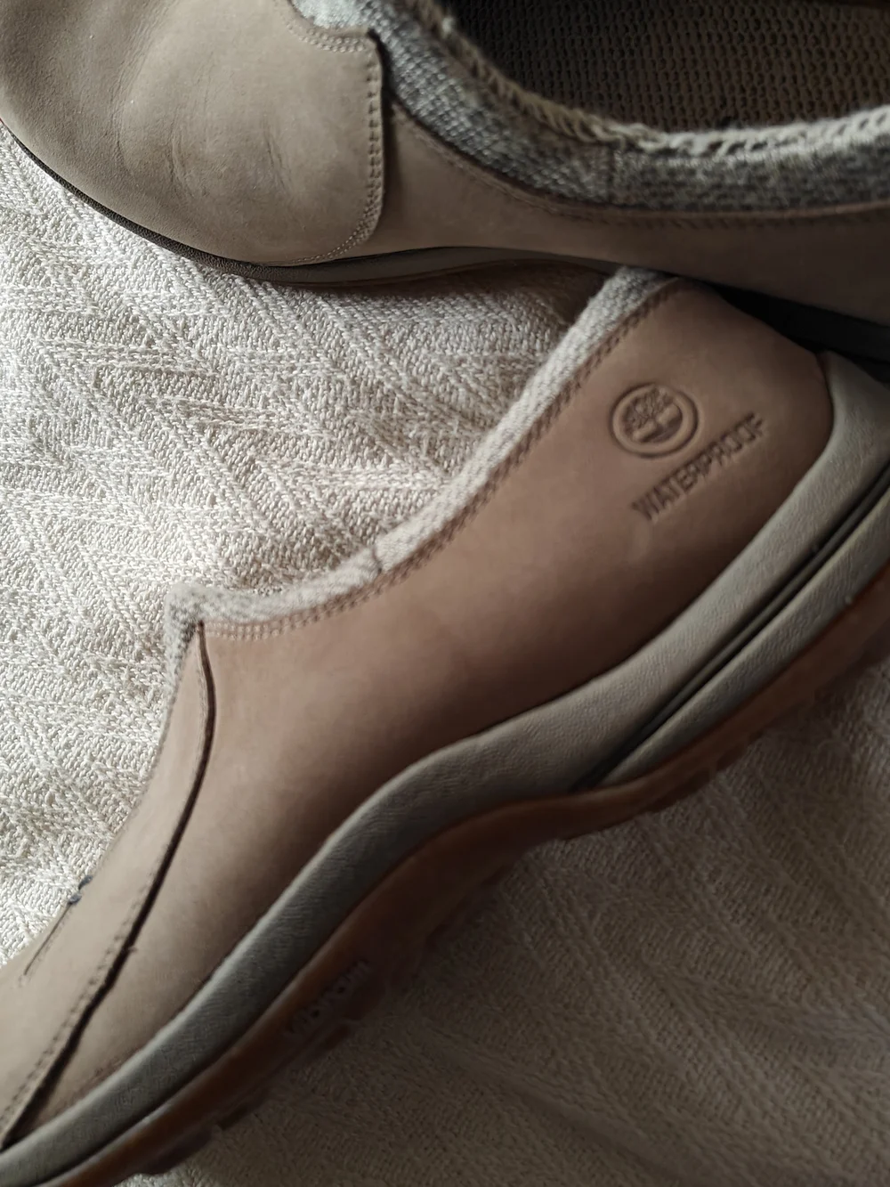 Timberland Taupe Brown Slip-On Ankle Booties